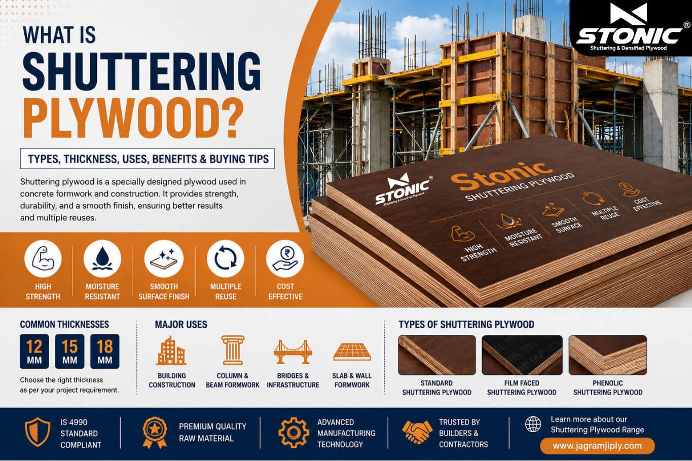 Shuttering Plywood for Concrete Construction – Stonic
